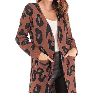 Leopard knit cardigan